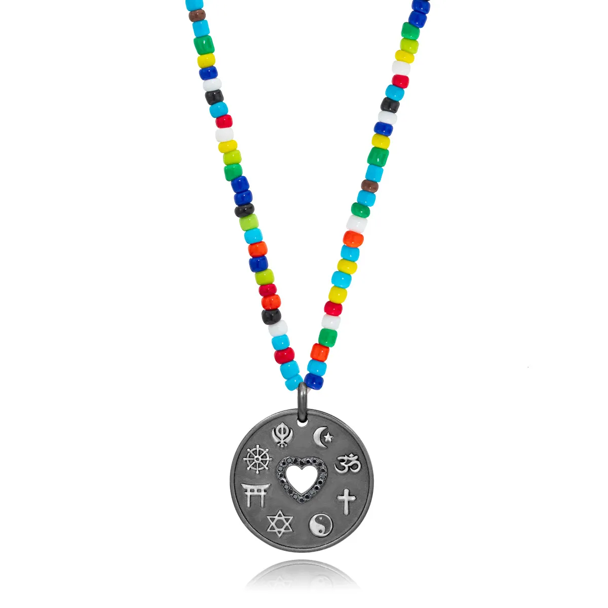 Love is My Religion Black Rhodium on Colorful Beaded Chain sold by Aaron Basha product image thumbnail 2