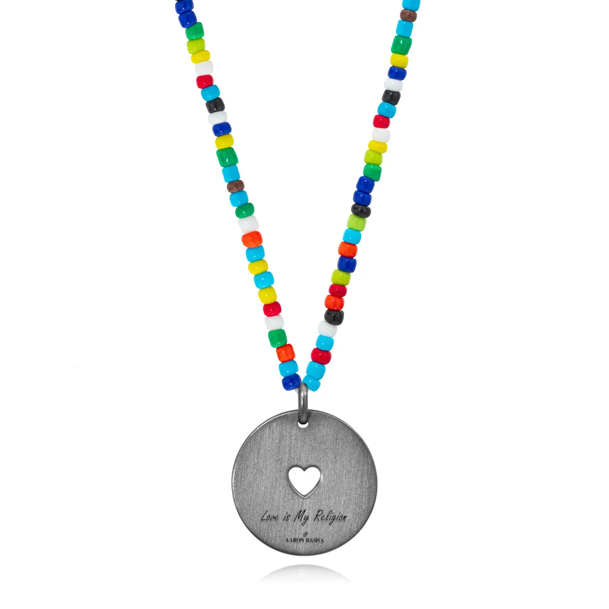 Love is My Religion Black Rhodium on Colorful Beaded Chain sold by Aaron Basha product image thumbnail 3