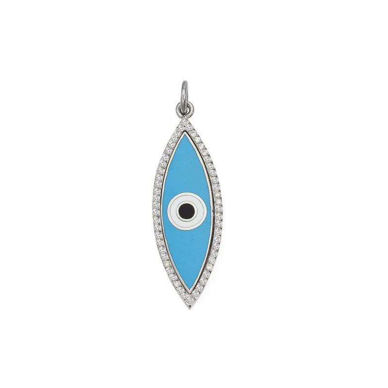 18K Large Oval Evil Eye Charm sold by Aaron Basha