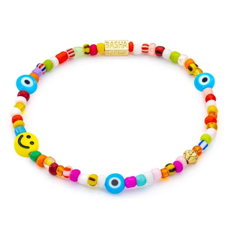 Women's Smiley Stretch Beaded Anklet sold by Aaron Basha