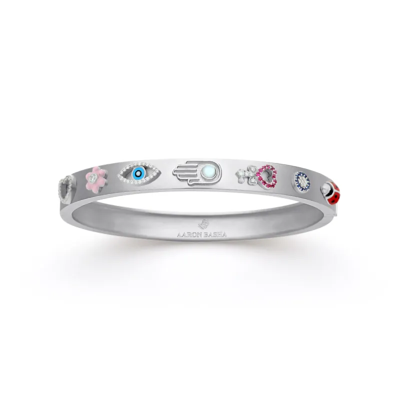 Veronica Custom Bangle in 14K White Gold sold by Aaron Basha