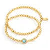 Vermeil Beaded Light Blue Evil Eye Bracelet Set sold by Aaron Basha