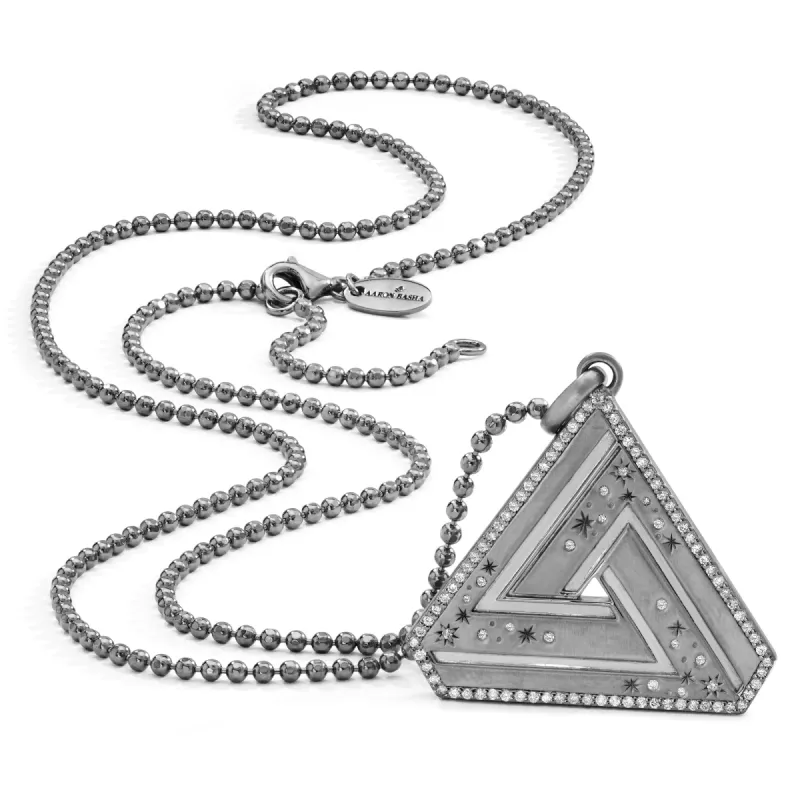 Large Abracadabra Black Rhodium Triangle Series 5 sold by Aaron Basha