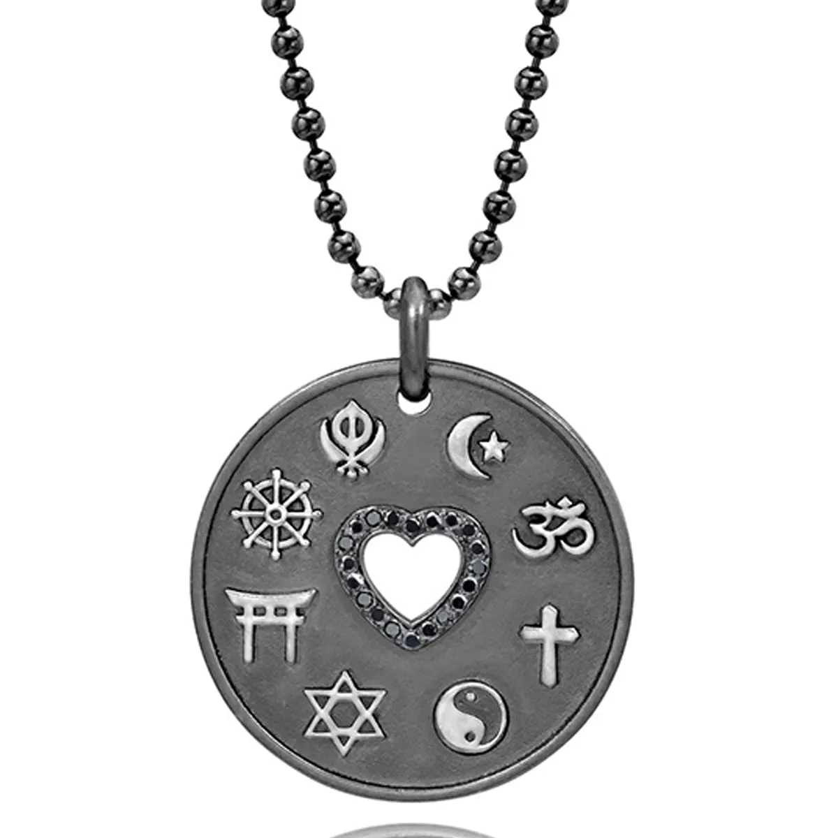 Love is My Religion Black Rhodium on Faceted Chain sold by Aaron Basha