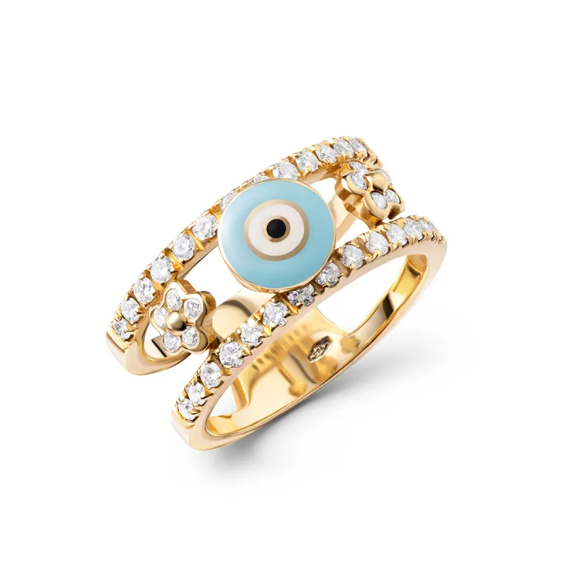 Evil Eye Double Decker Ring sold by Aaron Basha
