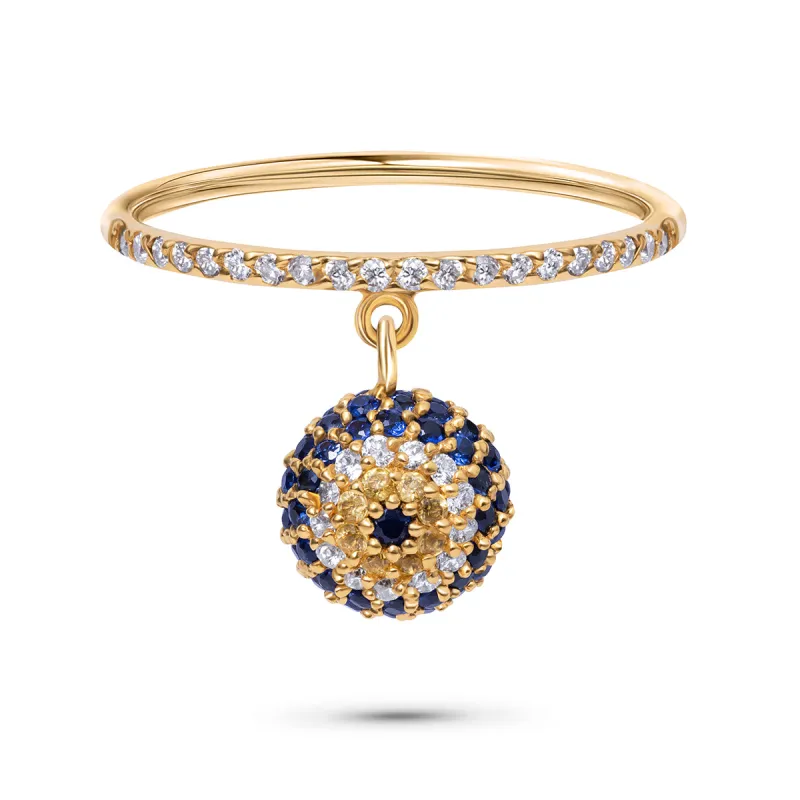 Gemstone Drop Ball Ring sold by Aaron Basha