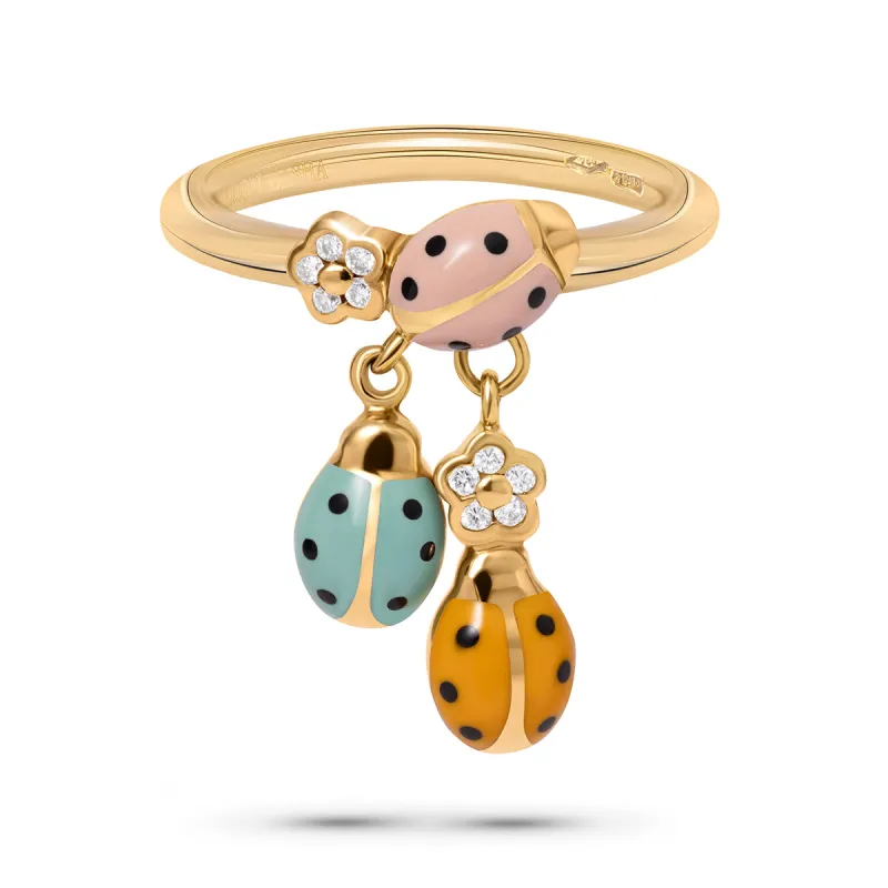 Double Ladybug Drop Ring sold by Aaron Basha