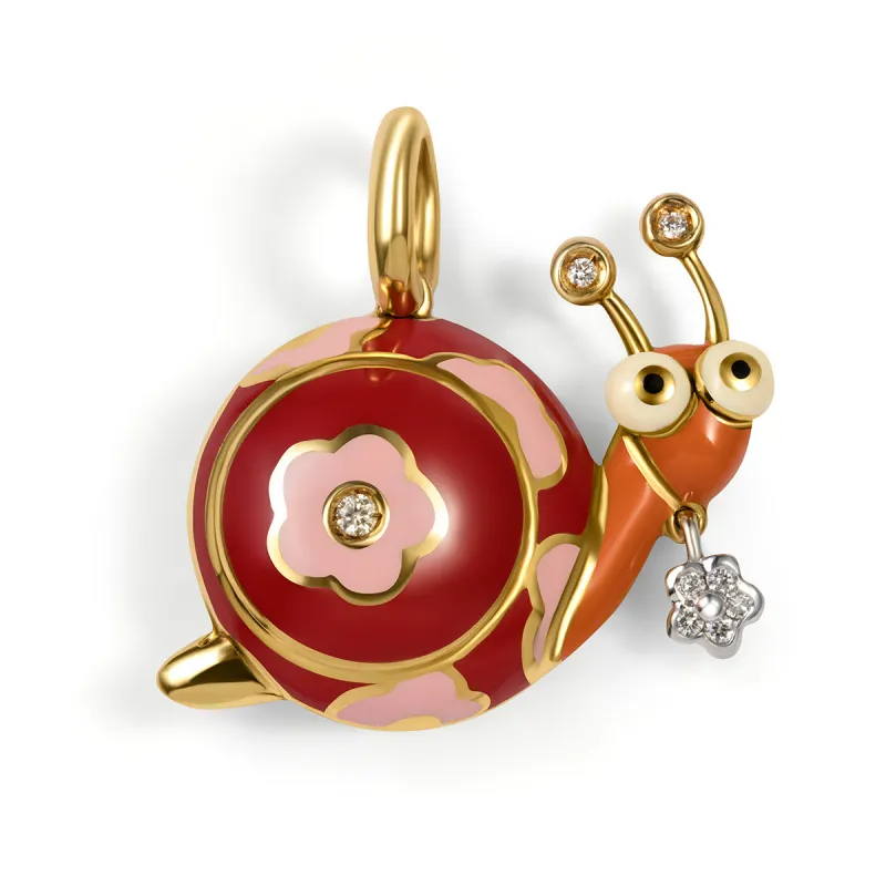 Snail Charm with Flower sold by Aaron Basha