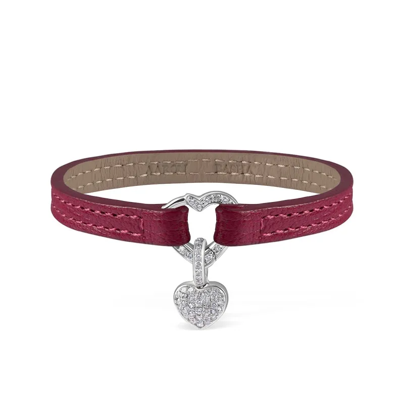 Diamond Heart Leather Bracelet sold by Aaron Basha