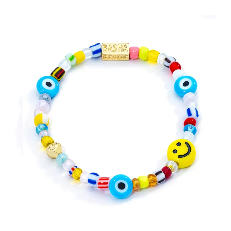 Women's Smiley Beaded Stretch Bracelet sold by Aaron Basha