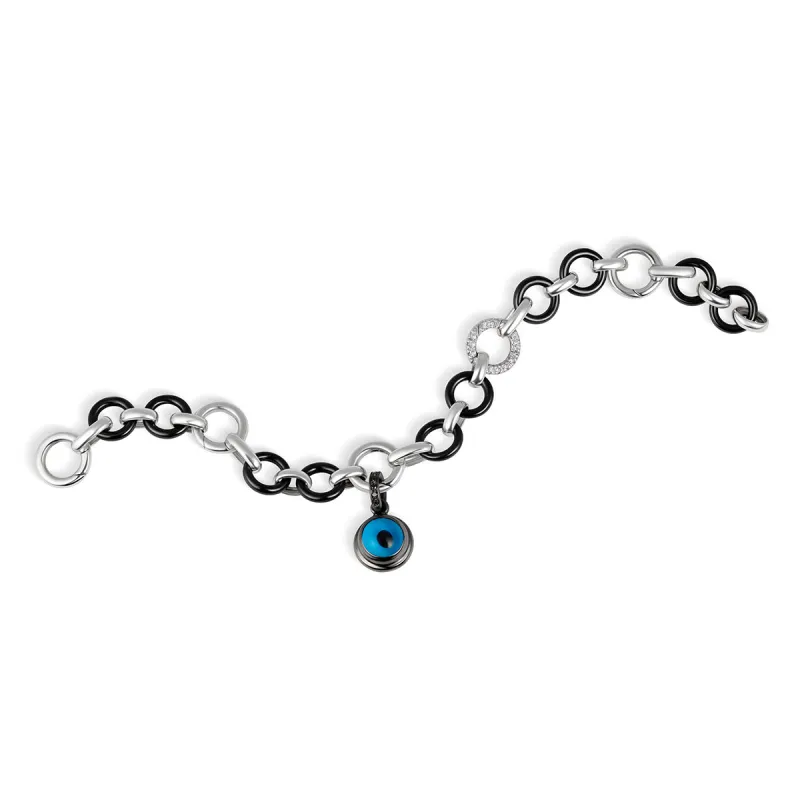 18K Gold and Black Ceramic Bracelet made by Aaron Basha