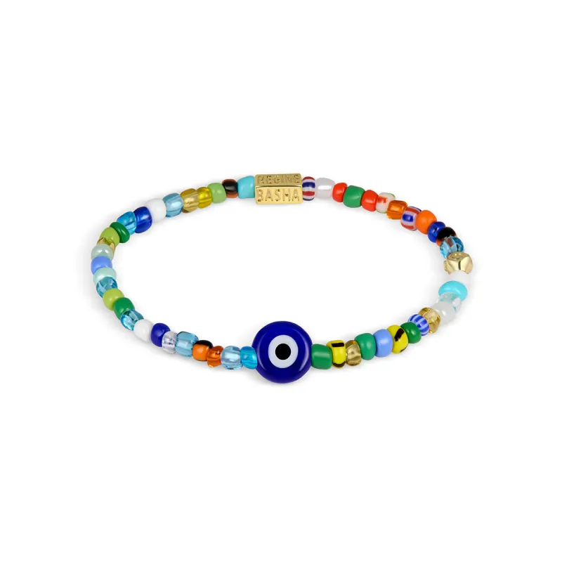 Men's Blue Beaded Stretch Bracelet sold by Aaron Basha