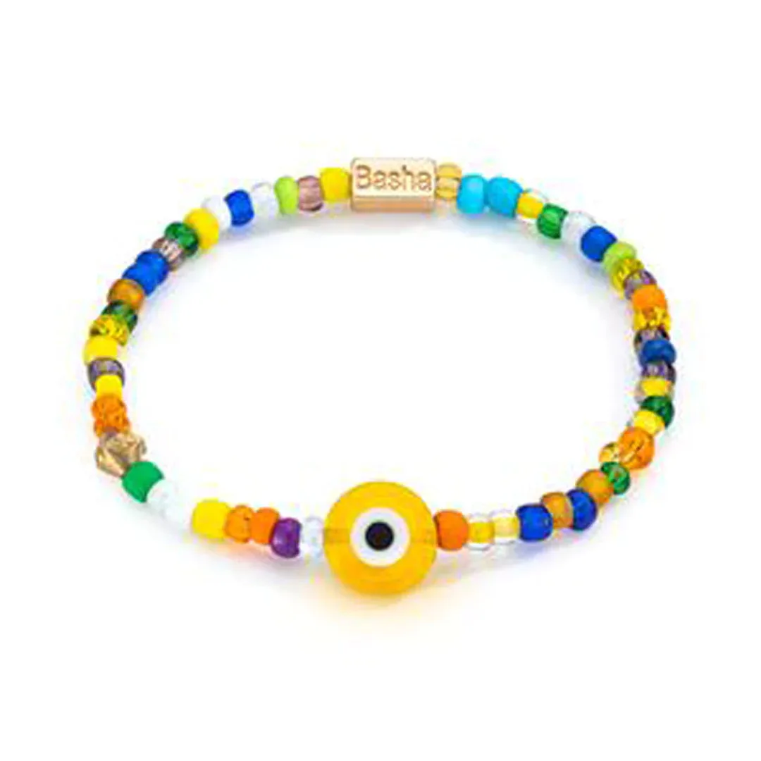 Men's Yellow Beaded Stretch Bracelet sold by Aaron Basha