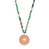 Love Is My Religion Rose Gold on Colorful Beaded Chain sold by Aaron Basha