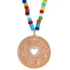 Love Is My Religion Rose Gold on Colorful Beaded Chain sold by Aaron Basha