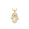 18K Large Open Hand Hamsa Charm with Heart sold by Aaron Basha