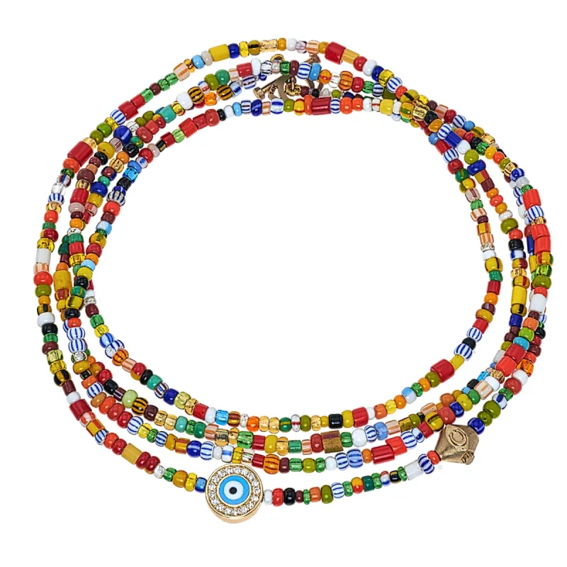 Sienna Wrap Around Bracelet with Light Blue Eye sold by Aaron Basha