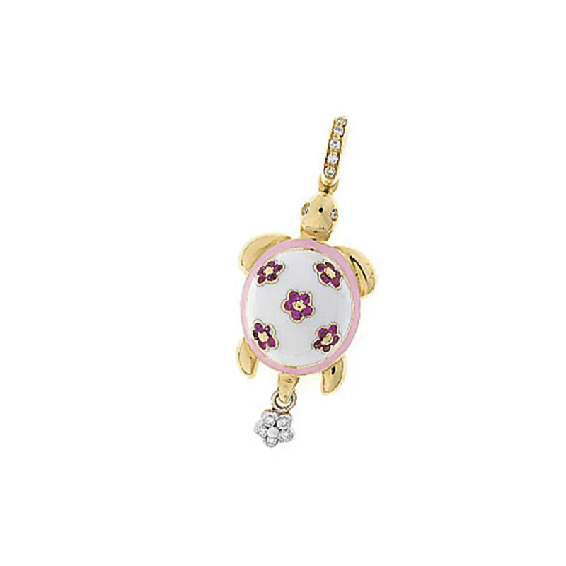 Turtle with Diamond Flower Accent sold by Aaron Basha