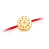 Yellow Gold Vermeil Diamond Women's Light Blue Eye & Red Cord Bracelet sold by Aaron Basha