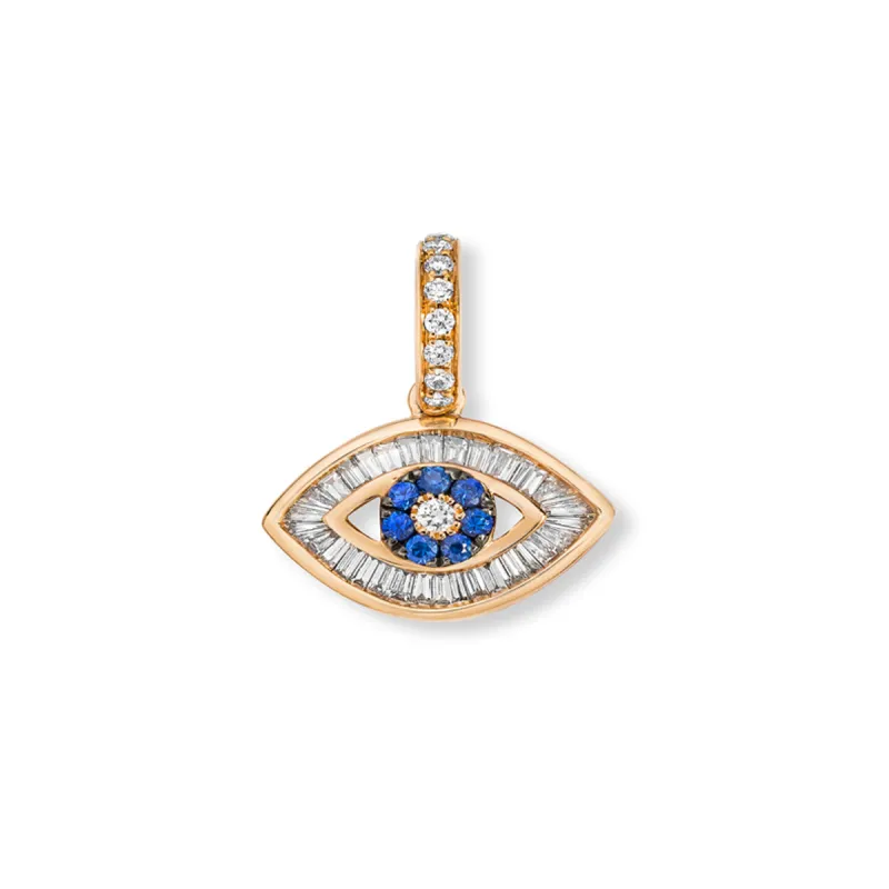 Baguette Diamond & Blue Sapphire Charm sold by Aaron Basha