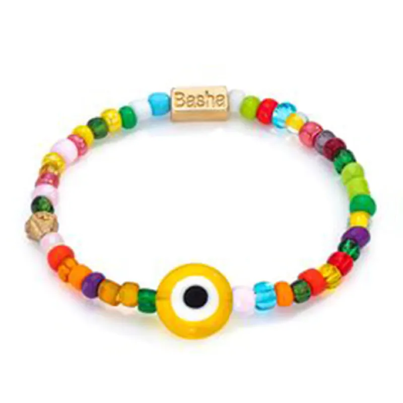Women's Yellow Beaded Stretch Bracelet sold by Aaron Basha
