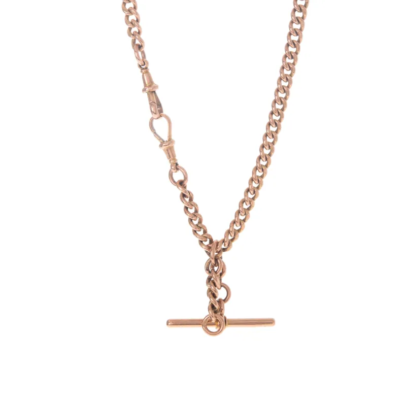 9k Rose Albert Chain with Toggle sold by Ariel Gordon Jewelry