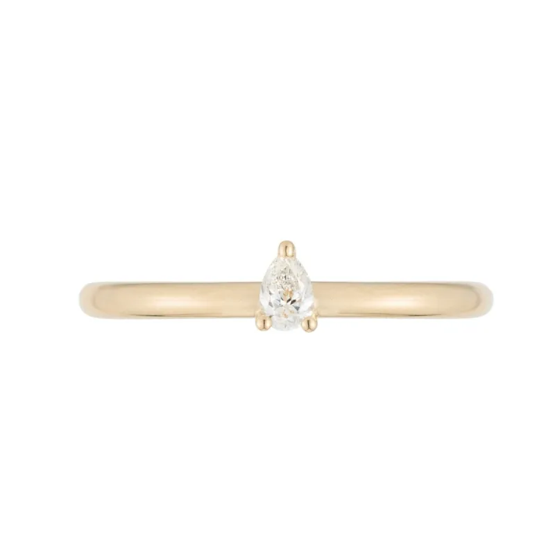 Teensy Pear Diamond Ring sold by Ariel Gordon Jewelry