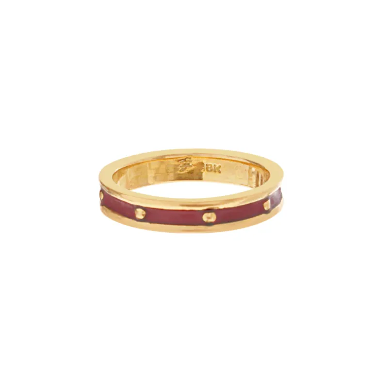 18k Red Enamel Band sold by Ariel Gordon Jewelry