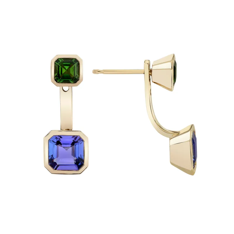 Toi et Moi Fern Gemstone Earring Set made by Ariel Gordon Jewelry