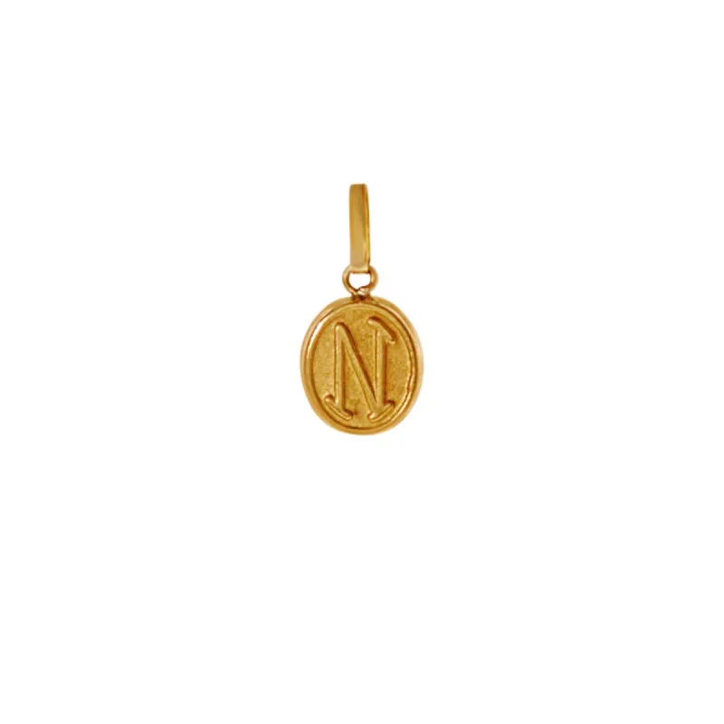 18k N Charm made by Ariel Gordon Jewelry
