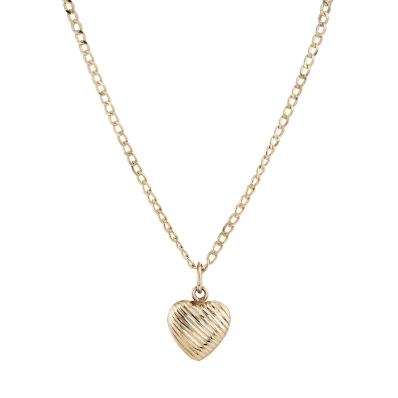 Etched Helium Heart Charm sold by Ariel Gordon Jewelry