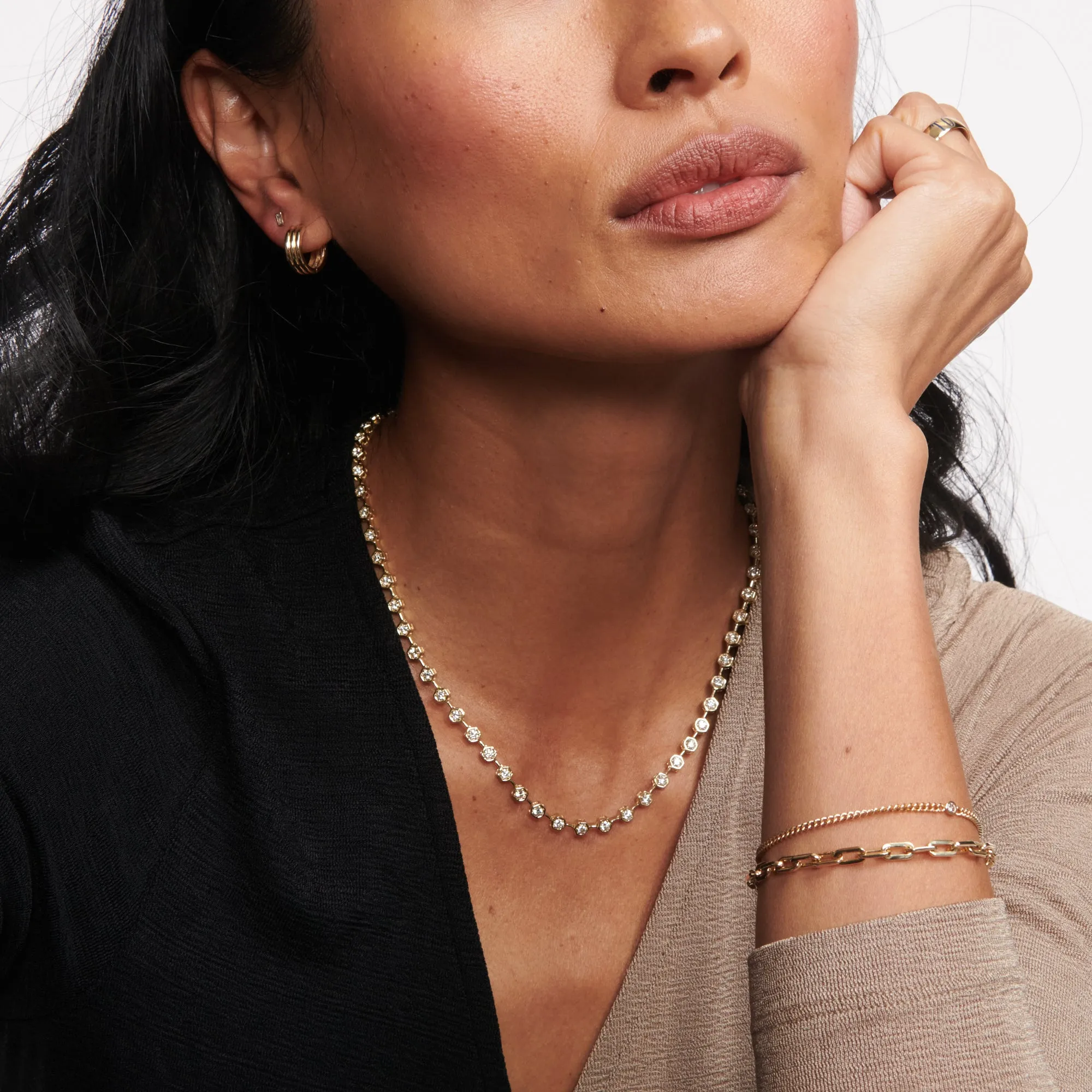 Diamond Hex Tennis Necklace sold by Ariel Gordon Jewelry product image thumbnail 2