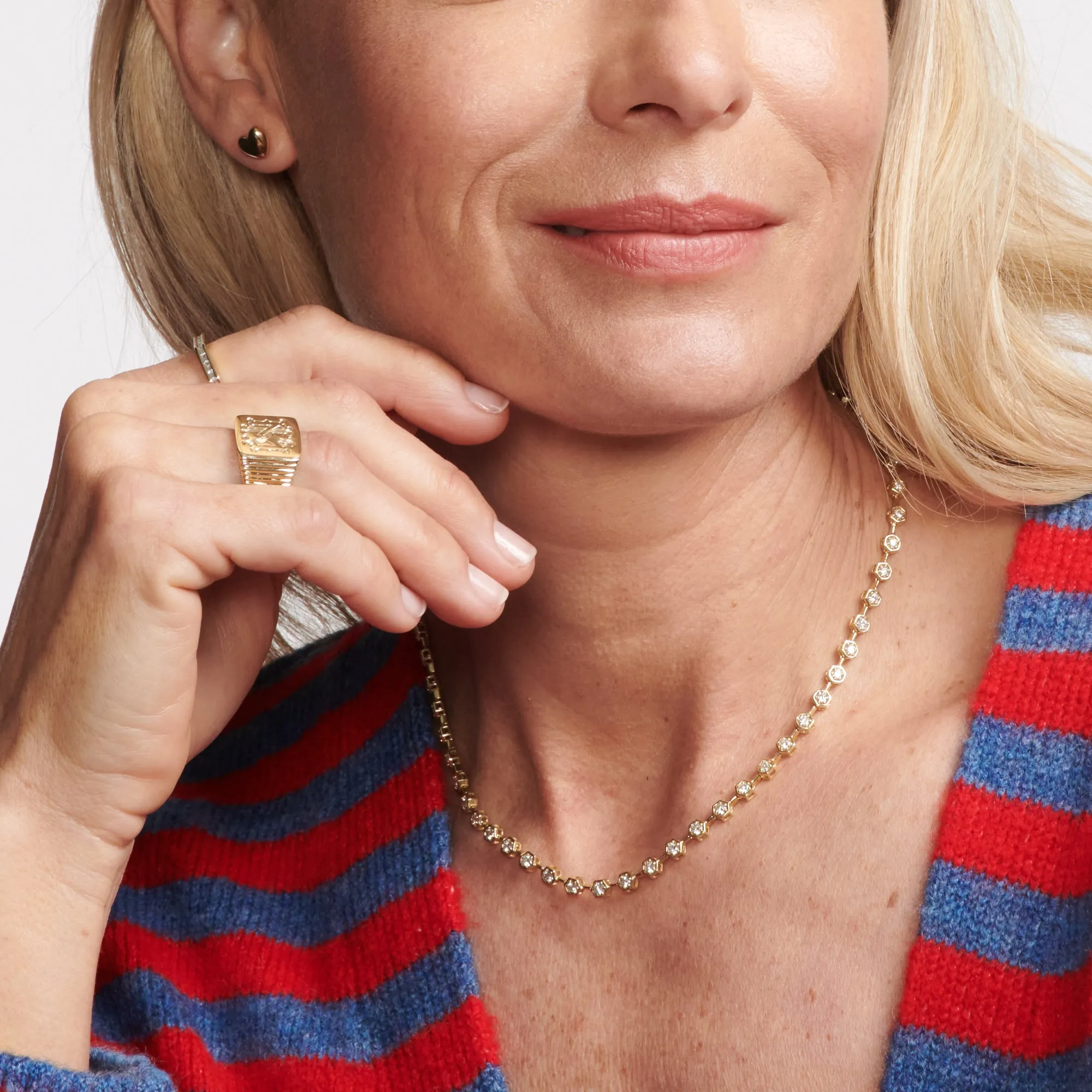 Diamond Hex Tennis Necklace sold by Ariel Gordon Jewelry product image thumbnail 4