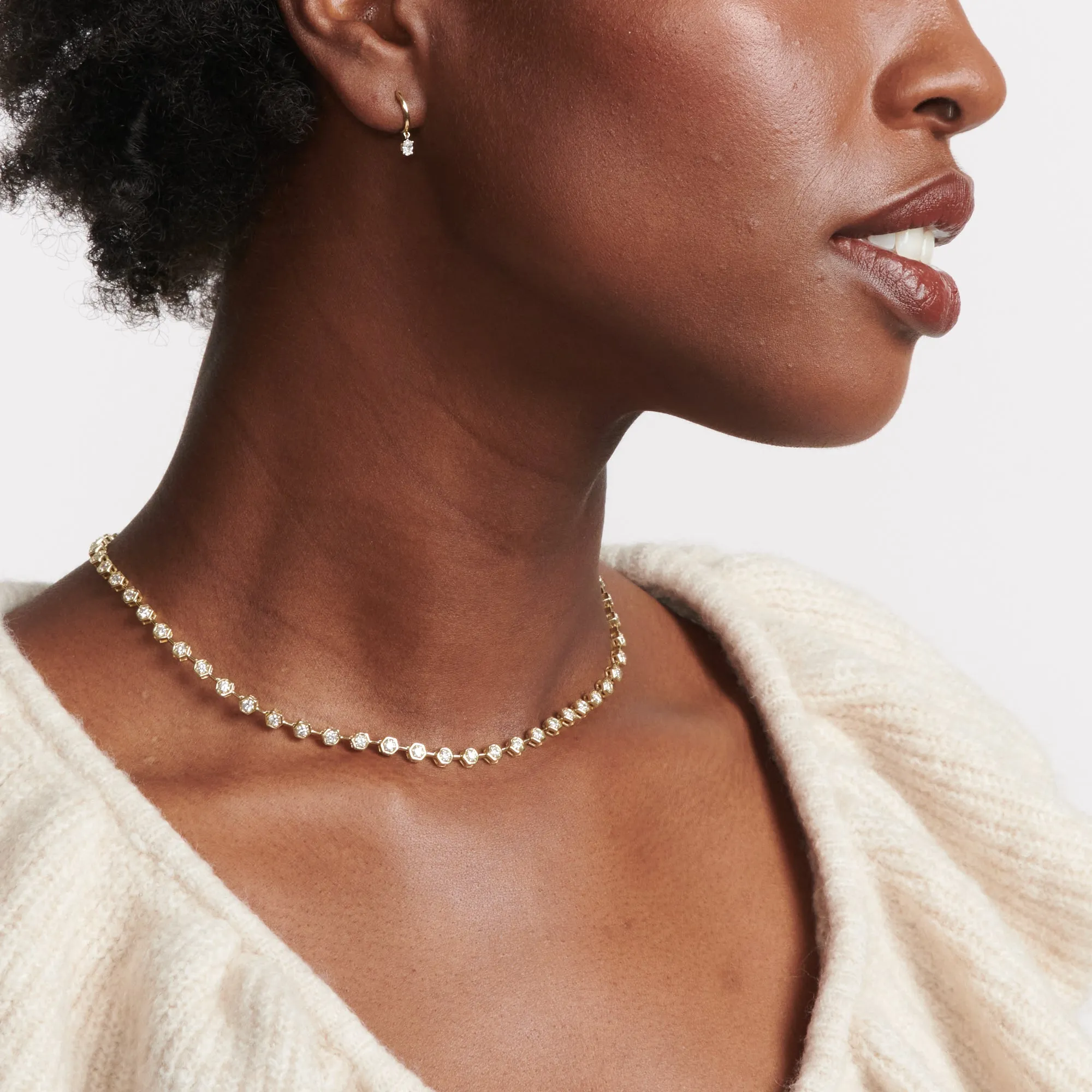 Diamond Hex Tennis Necklace sold by Ariel Gordon Jewelry product image thumbnail 3