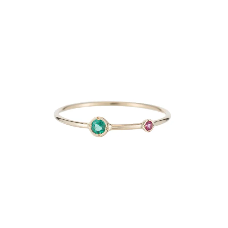 Double Birthstone Stacking Ring sold by Ariel Gordon Jewelry