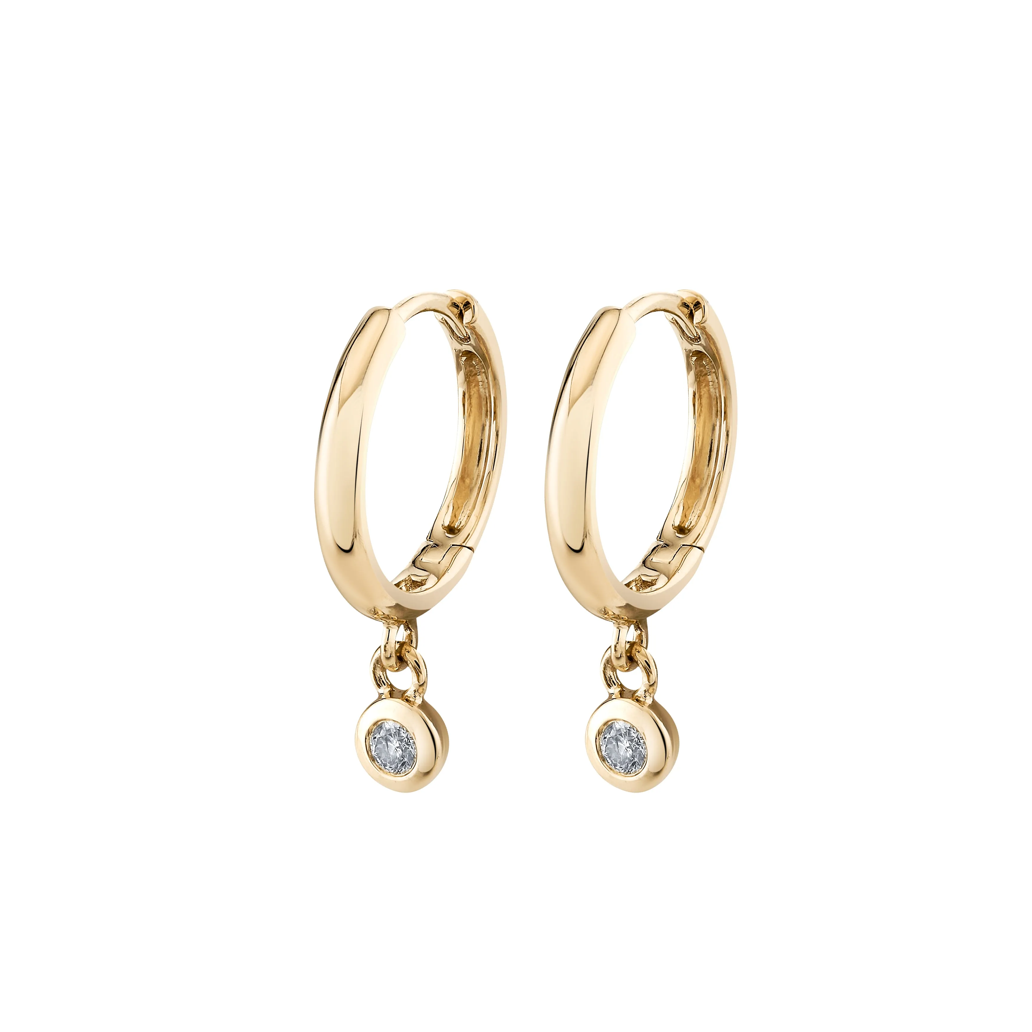 Single Diamond Raindrop Huggies sold by Ariel Gordon Jewelry product image thumbnail 3