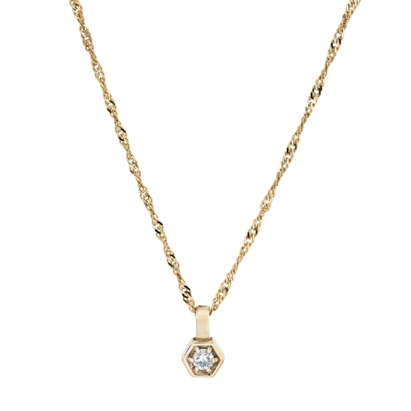 Diamond Hex Pendant sold by Ariel Gordon Jewelry