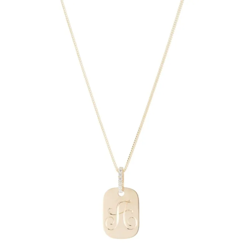 Orion Pavé Dog Tag sold by Ariel Gordon Jewelry