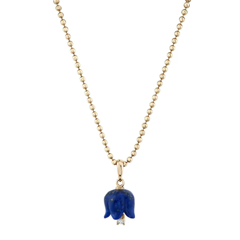Diamond Floret Lapis Pendant sold by Ariel Gordon Jewelry