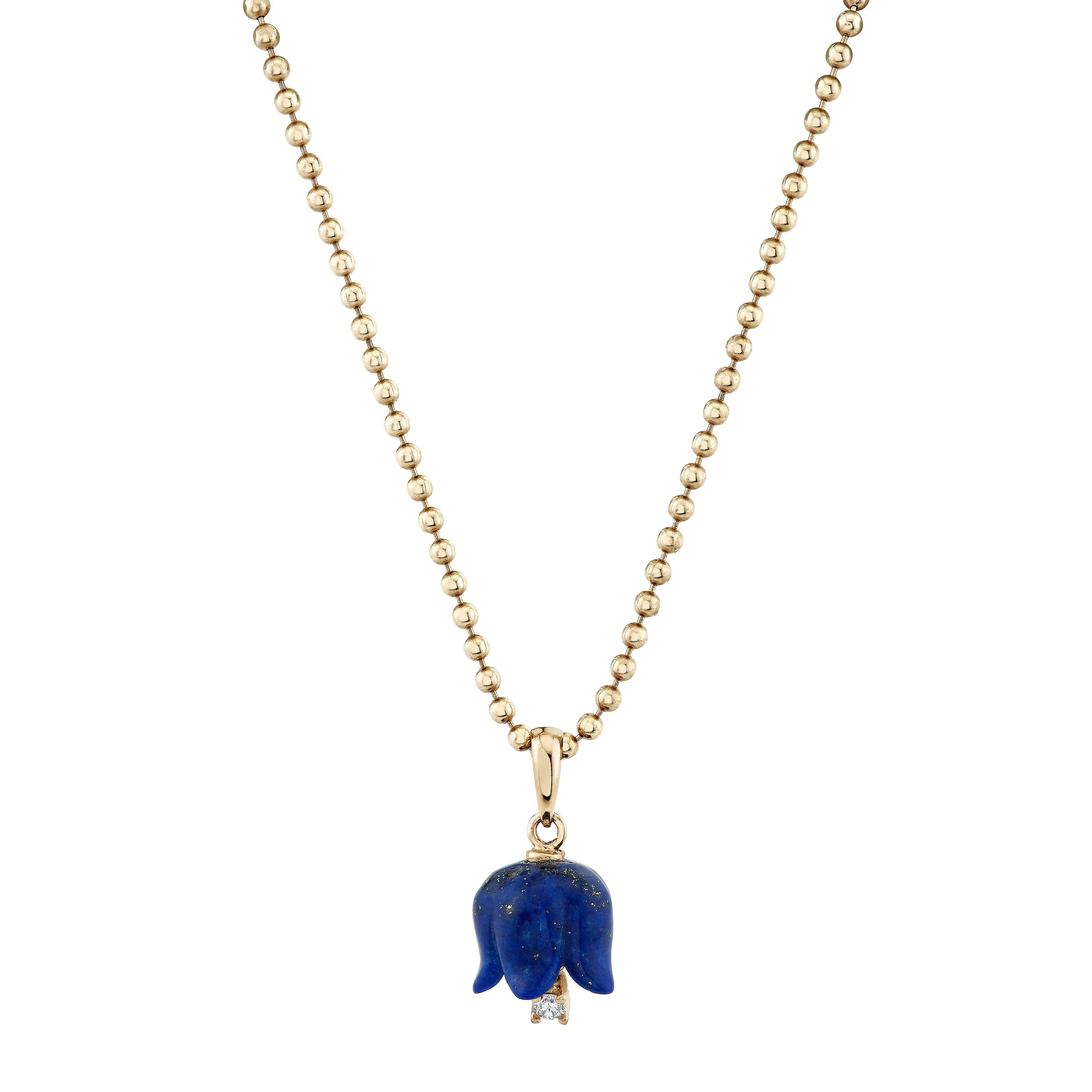 Diamond Floret Lapis Pendant sold by Ariel Gordon Jewelry