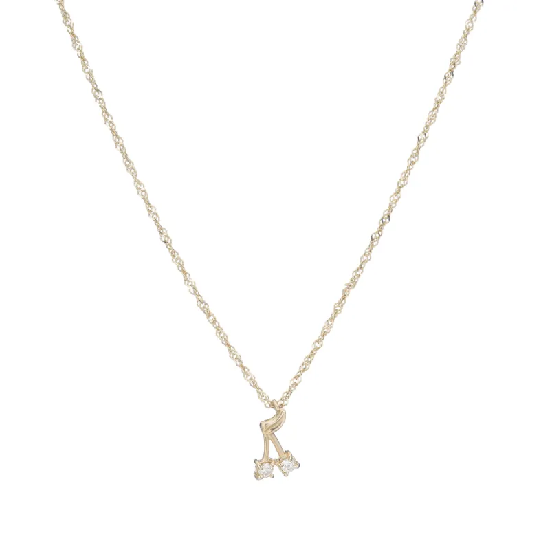 Diamond Cherry Bomb Necklace made by Ariel Gordon Jewelry