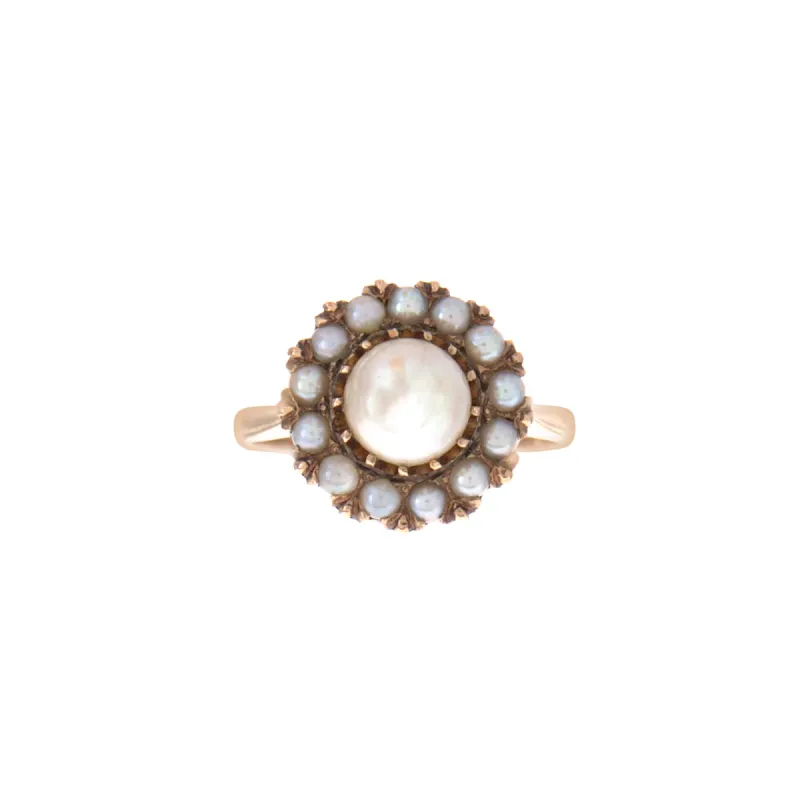 Victorian Pearl Cluster Ring sold by Ariel Gordon Jewelry