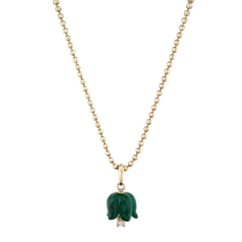 Diamond Floret Malachite Pendant sold by Ariel Gordon Jewelry