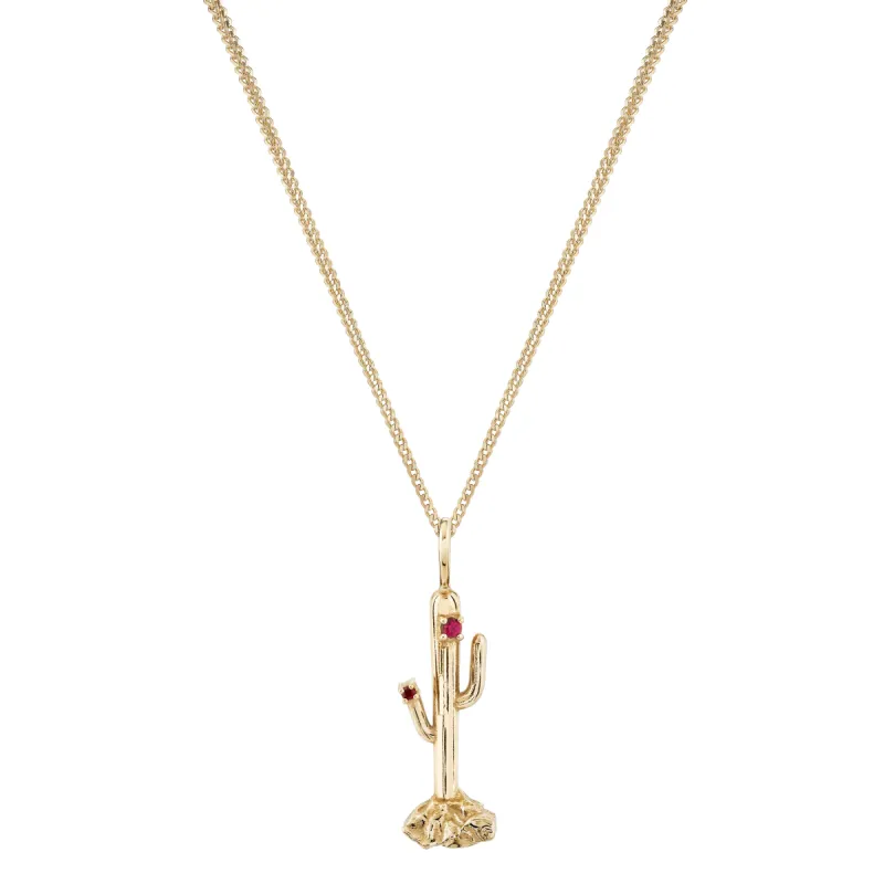 Ruby Blossom Cactus Charm sold by Ariel Gordon Jewelry