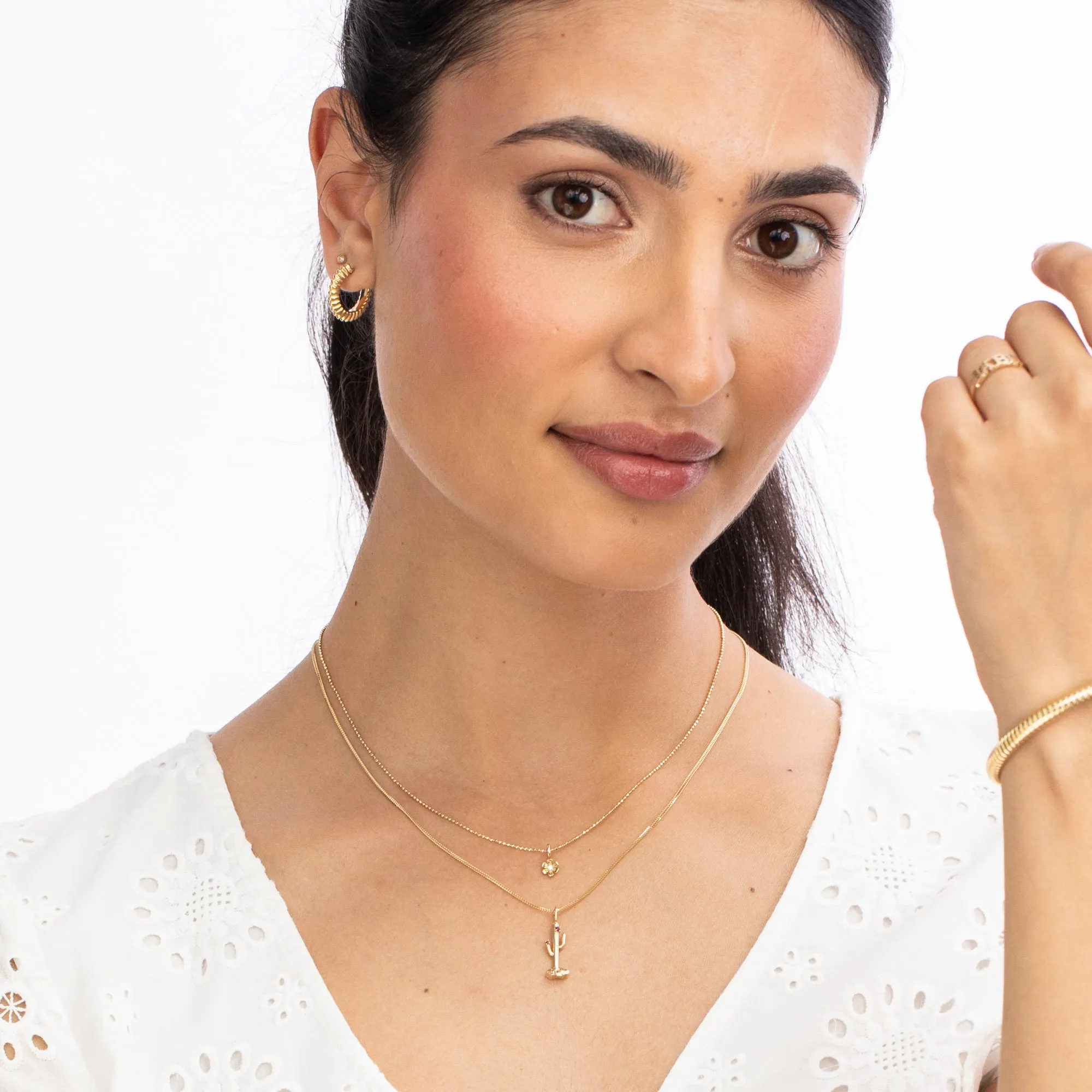 Ruby Blossom Cactus Charm sold by Ariel Gordon Jewelry product image thumbnail 4