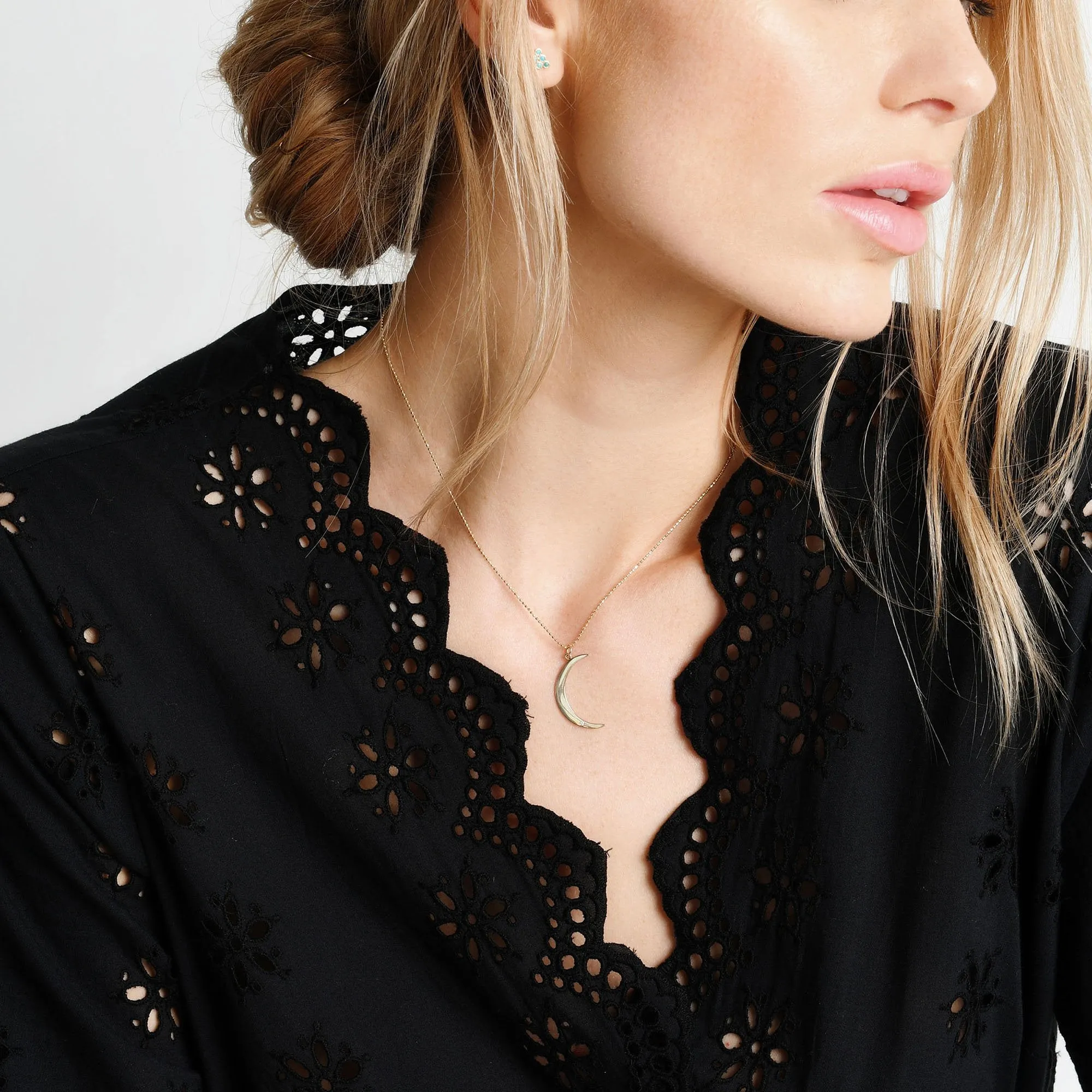 Crescent Moon Pendant Necklace sold by Ariel Gordon Jewelry product image thumbnail 2