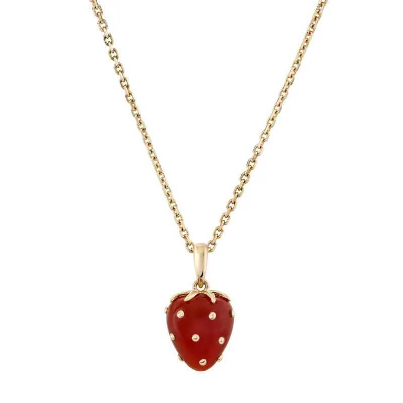 Petite Strawberry Agate Pendant sold by Ariel Gordon Jewelry