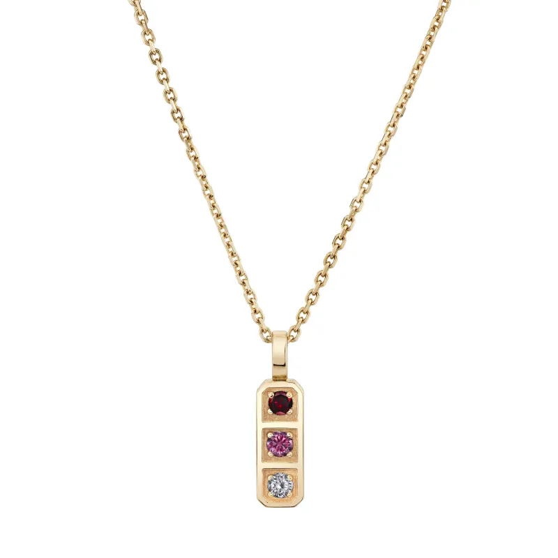 Three Birthstone Tablet Pendant sold by Ariel Gordon Jewelry