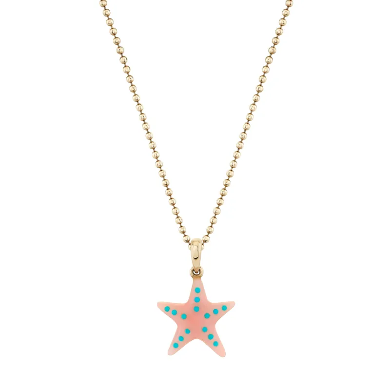 Turquoise and Opal Starfish Pendant sold by Ariel Gordon Jewelry