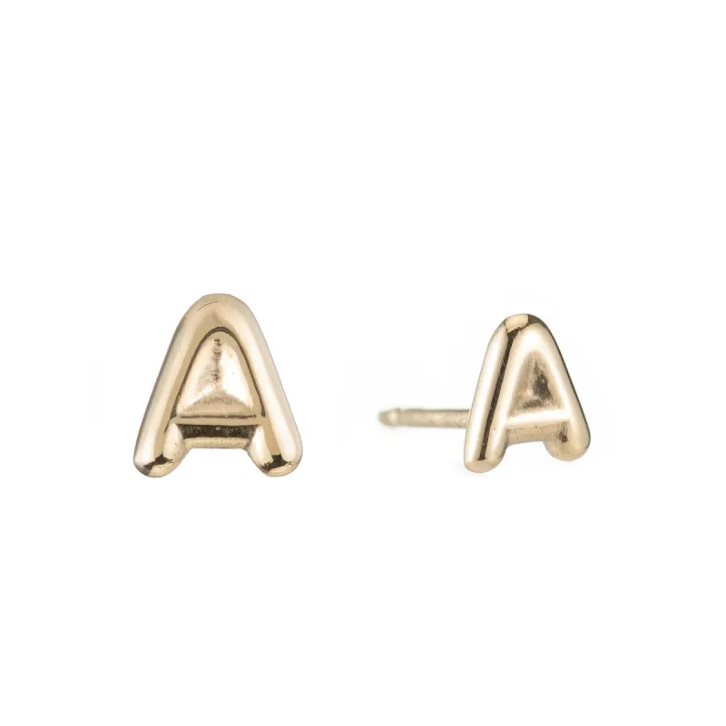Mini Helium Initial Studs sold by Ariel Gordon Jewelry